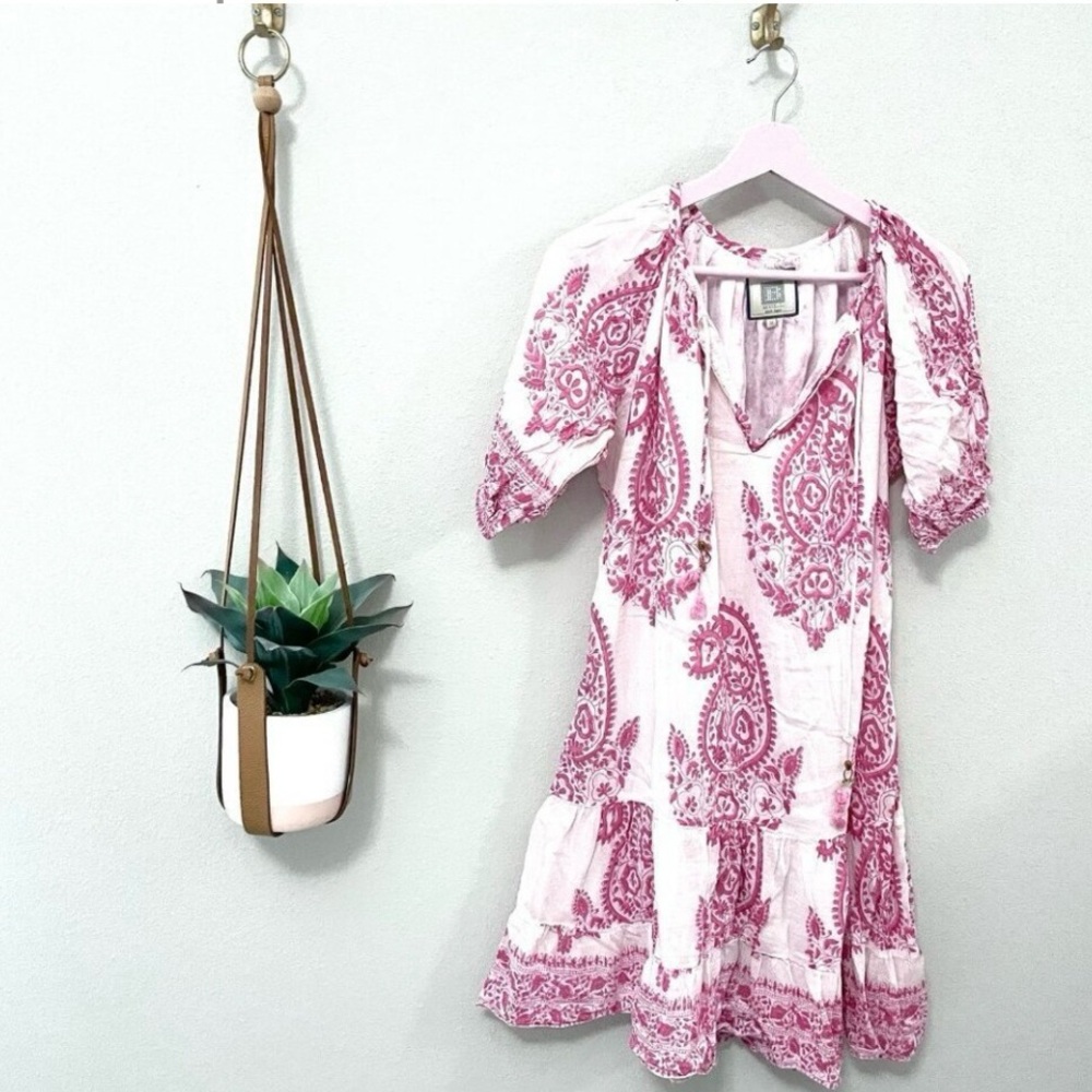 Boho chic brand Alicia Bell Pink Floral Short Sleeve Dress Size M